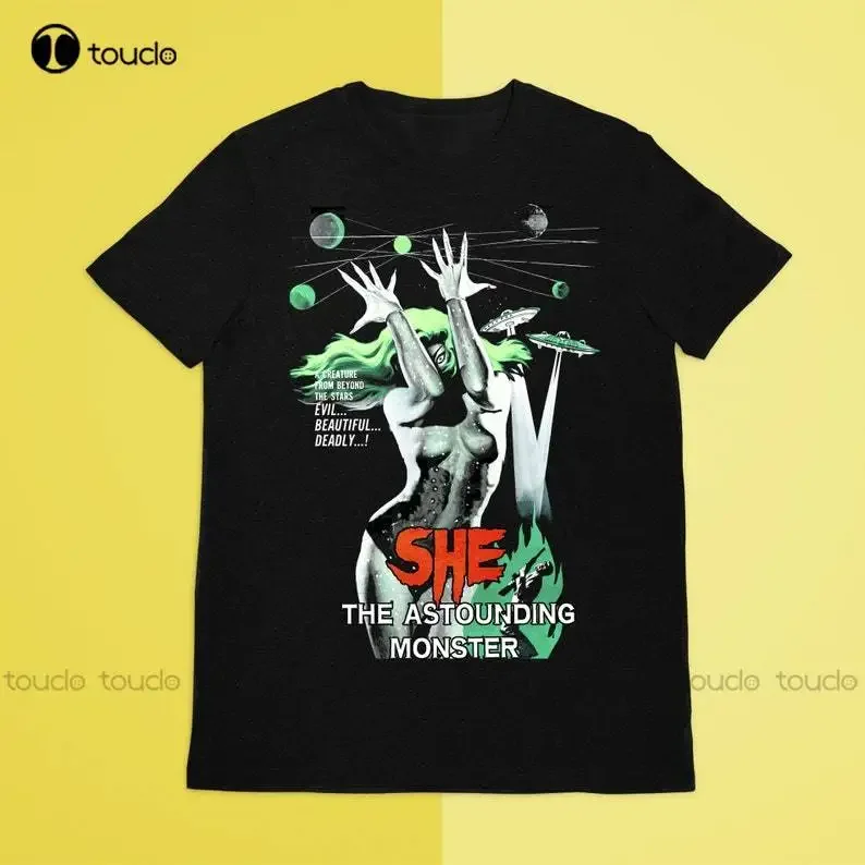 Camiseta The Sorceress, roupas de terror, arte de cinema, presente, preta, camiseta splatter, presente personalizado Vhs