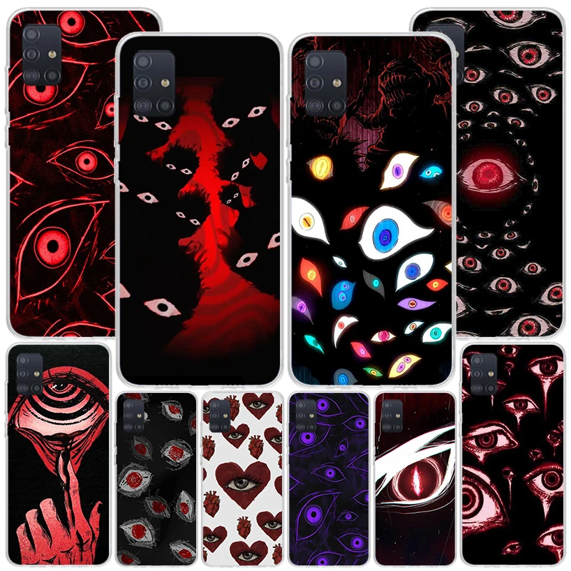 Scary Face Eyes Phone Case For Samsung Galaxy A51 A41 A31 A21S A11 A71 A50 A70 A40 A30 A20S A10E A10S A6 A7 A8 A9 + Shell