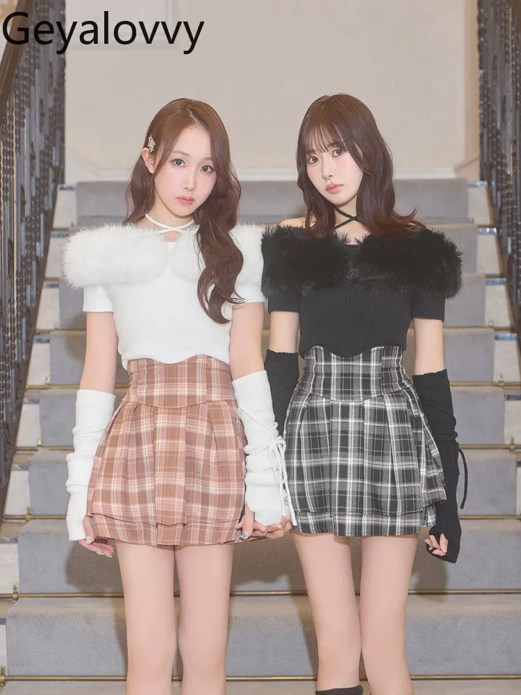 Vlinder Knoop Retro Geruite Minirok 2026 Nieuwe Zoete Leuke Meisjes Hoge Taille Slim Fit Veelzijdige Shorts Gevoerde A-lijn Korte Rokken