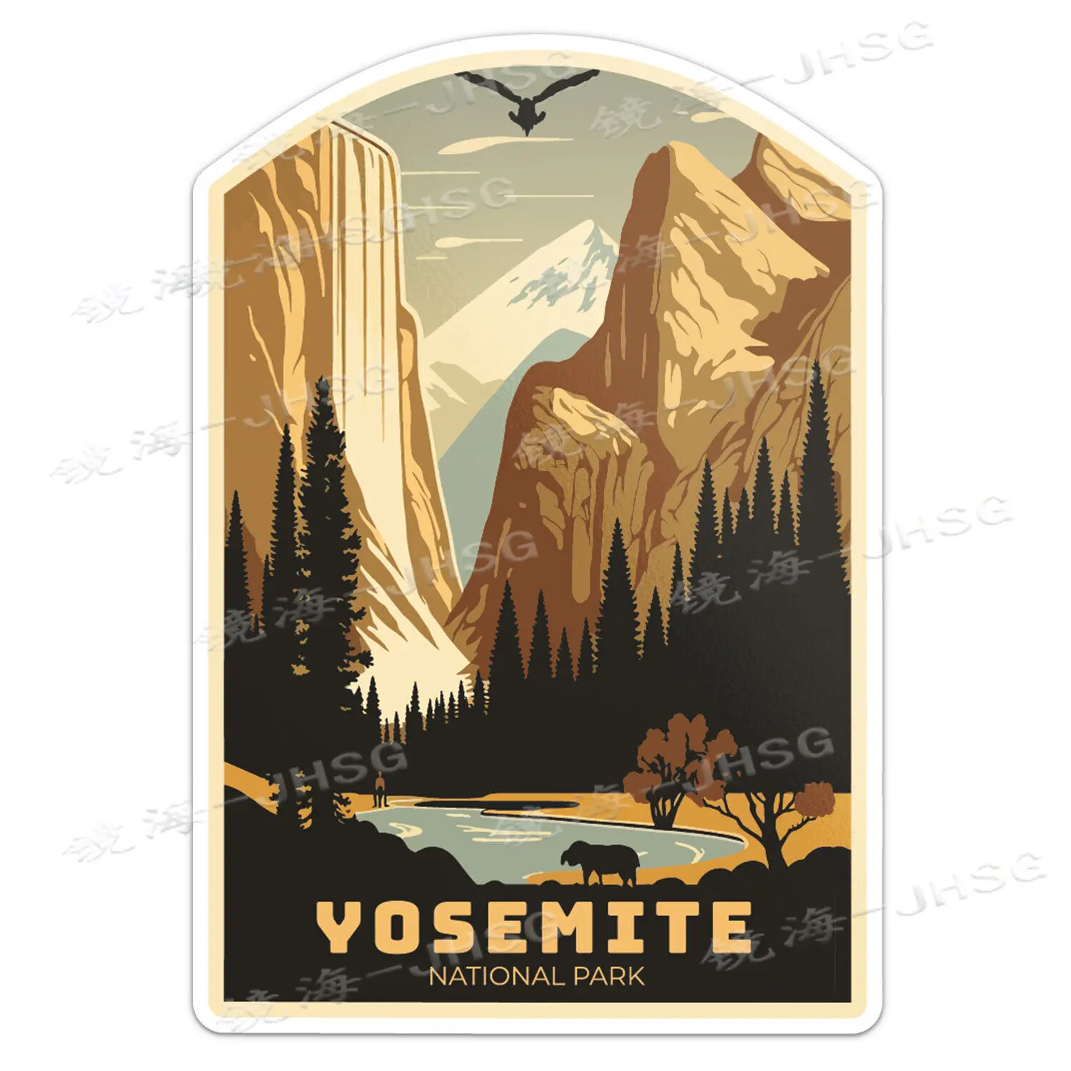 Yosemite National Park stickers, vinyl car bumper stickers, vehicle decorative accessories