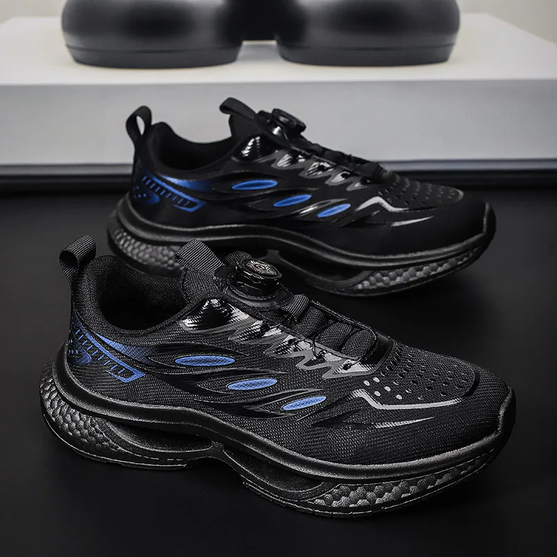 

Мужские повседневные кроссовки с вращающимися шнурками в корейском стиле, дышащие, легкие, для активного отдыха, для бега, нескользящие, для студентов