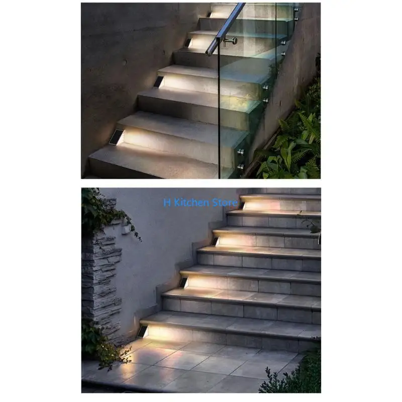 

16FC Waterproof Outdoor Stair Lights IP68 Solar Decoration Lights LED Solar Step Lights for Yard Patio Garden Walkways Door