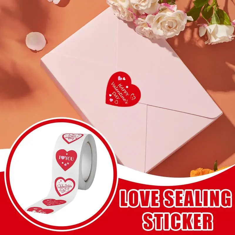 Envelope Seal Stickers Happy Valentine's Day Stickers 500x Wedding Envelope Stickers Heart Shaped Wedding Invitation Accessories