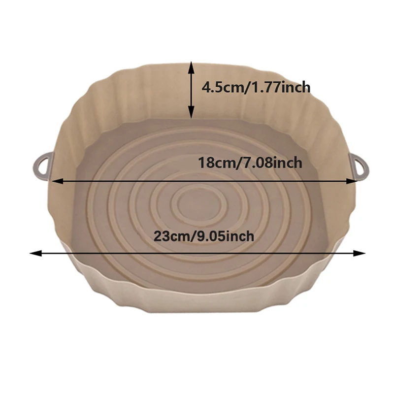 23 cm Luchtfriteuses Oven Bakplaat Gebakken Kip Mand Mat Luchtfriteuse Siliconen Pot Vervanging Grill Pan Accessoires