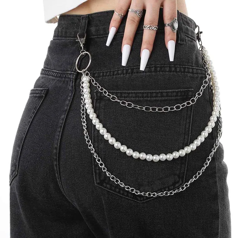 Hip Hop Pants Jean Chain for Women Pocket Chains for Men Goth Keychains Trouser Rock Wallet Chain Body Accessories for Girls