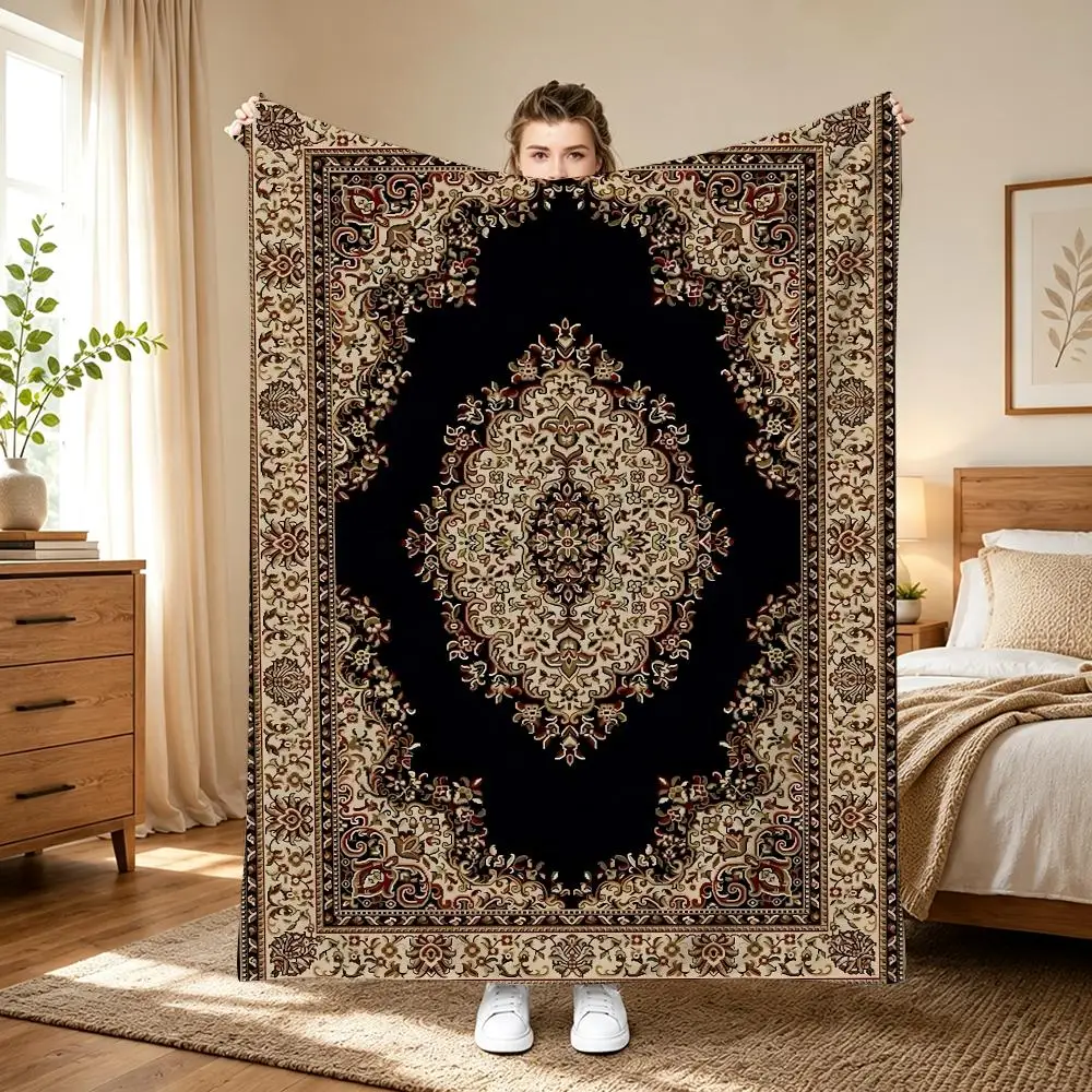 Vintage Rug Pattern Throw Blanket Throw Blanket for Home Bedroom Bed Sofa Children's Soft Blanket Cute