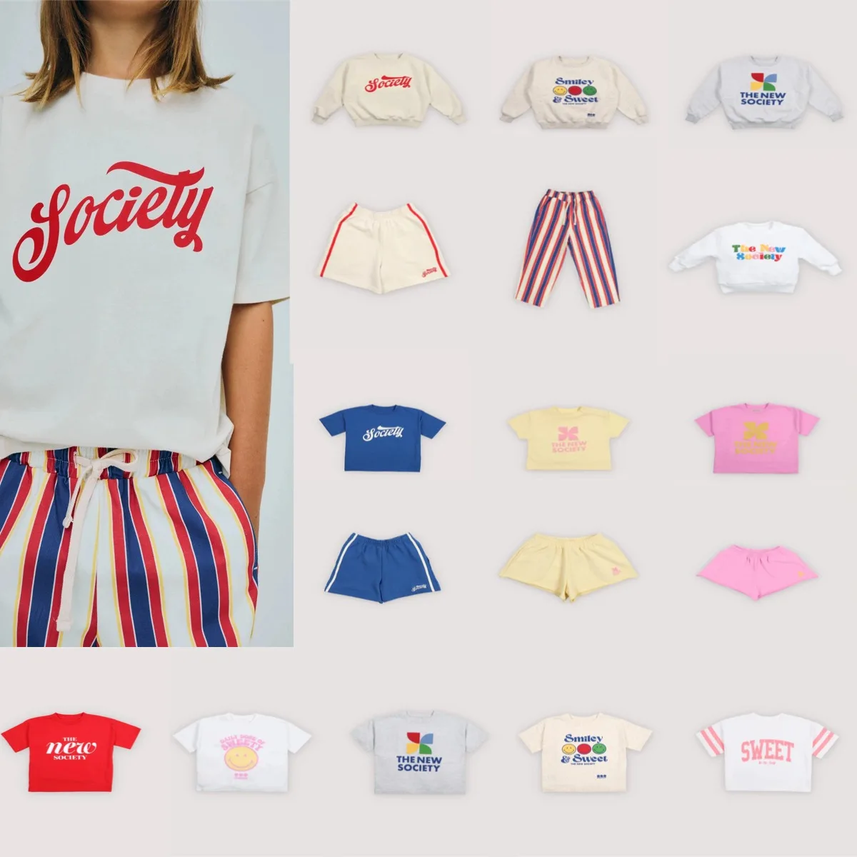 

Kids Clothes Set TNS 2026 Spring/summer New Product Striped Sports Series Hoodie Children's Sports Short Sleeved Shorts