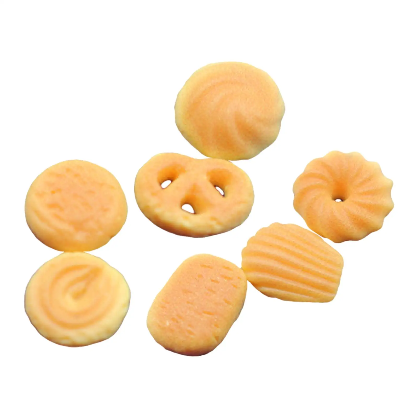 Mini galletas danesas en miniatura, juguetes de comida para casa de muñecas, Mini galletas de postre para casa de muñecas, accesorio de adornos, 7 unidades