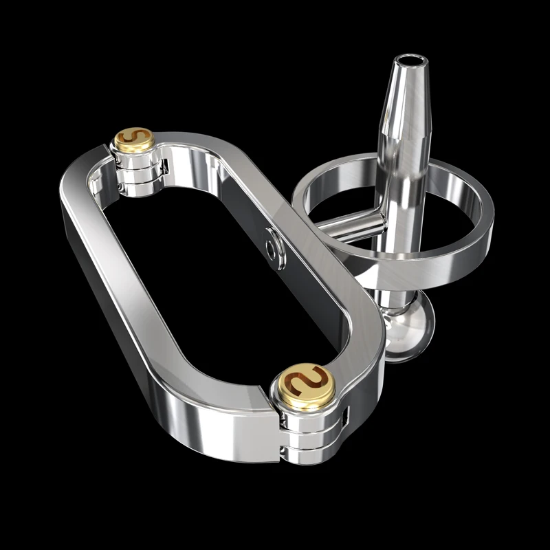 BLACKOUT  2024 Stainless Steel Metal The Cockle Male PA Chastity Device Cock Cage Penis Ring Bondage Belt Adult Sex Toys S004