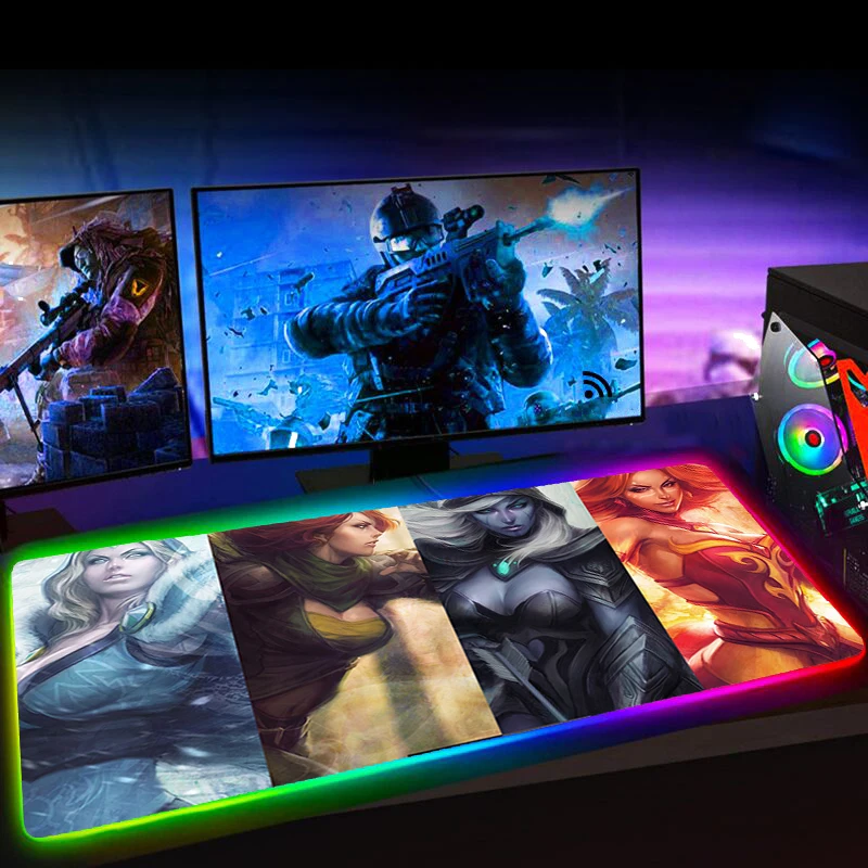 

RGB Dota 2 Mouse Pad Computer Office Accessories Mause Pad Mousepad Deskmat Rubber No-slip with Backlit Mausepad Tapis De Souris