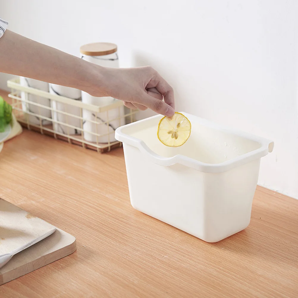

Hanging Trash Can Garbage Container Waste Basket White Kitchen Baskets Hanging Wastebasket Storage Bag Phone Cables Key Wallet