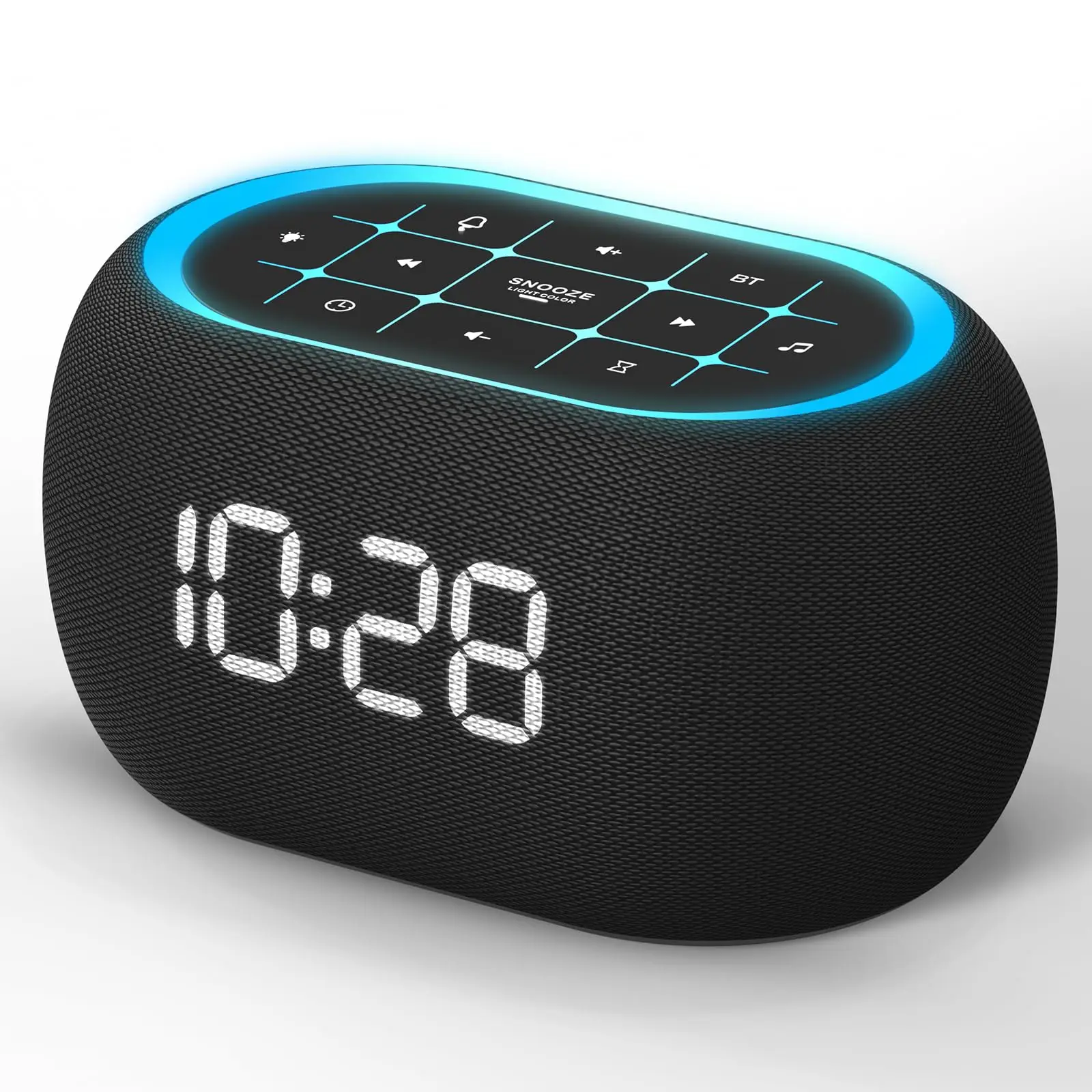 

Black Bluetooth Speaker Soothing Alarm Clock Snooze Wake-up Service 21 Soothing Sound Color Light White Noise machine