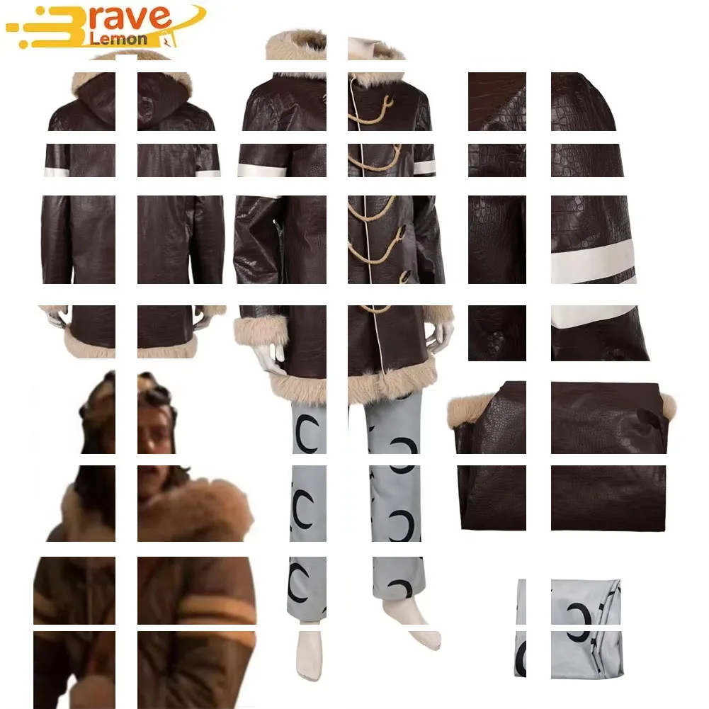 

Костюм для косплея Усоппа: мужской фэнтезийный наряд, пальто и брюки, одежда для ролевых игр в образе навигатора из фильма, для взрослых мужчин и мальчиков, костюм для Хэллоуина, карнавала, вечеринки