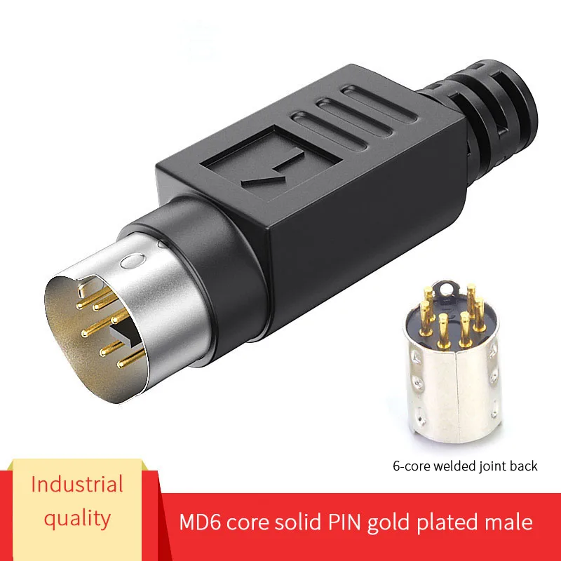 4pcs 8-Pin Din Connector Male Connector Mini Plug Socket Connector for Keyboard and Mouse Plug Black