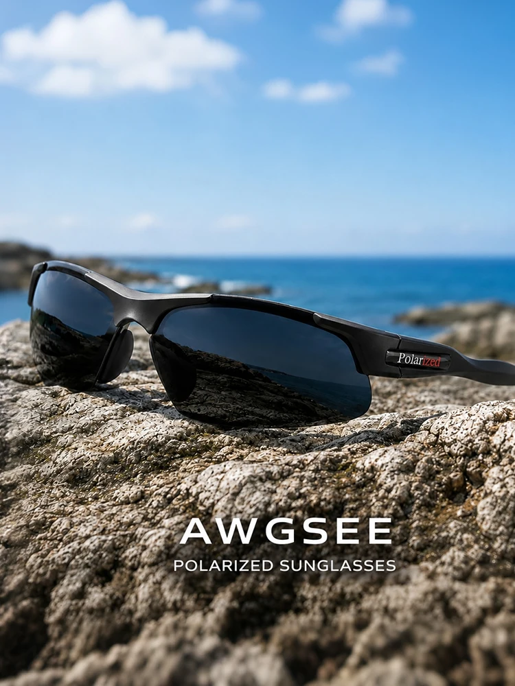 AliExpress NONE Half Rim Polarized Sports Sunglasses Men Lightweight  UV400 Protection Windproof Cycling Driving Fishing Outdoor Sun Glasses