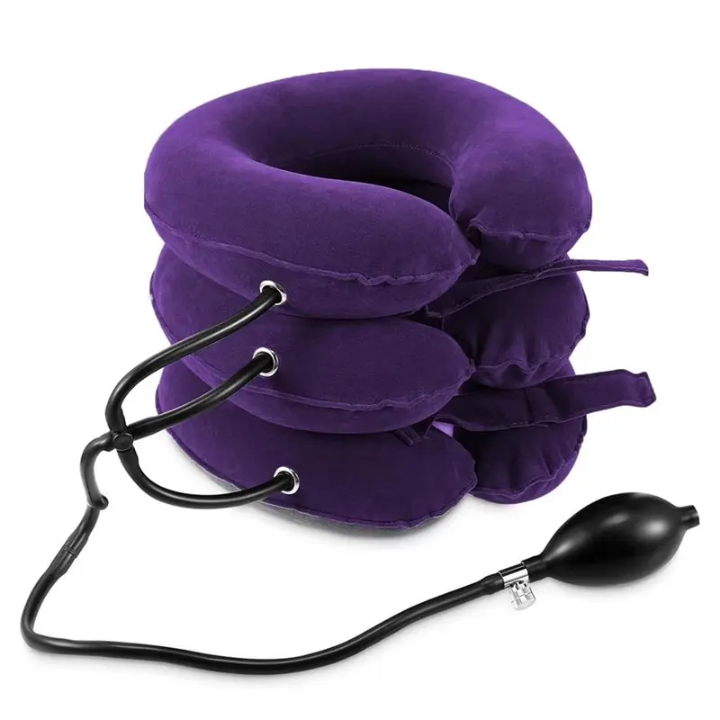 

Для облегчения боли, надувной регулируемый шейный бандаж, носилки, устройство для вытяжения шейки матки для домашнего использования (фиолетовый)