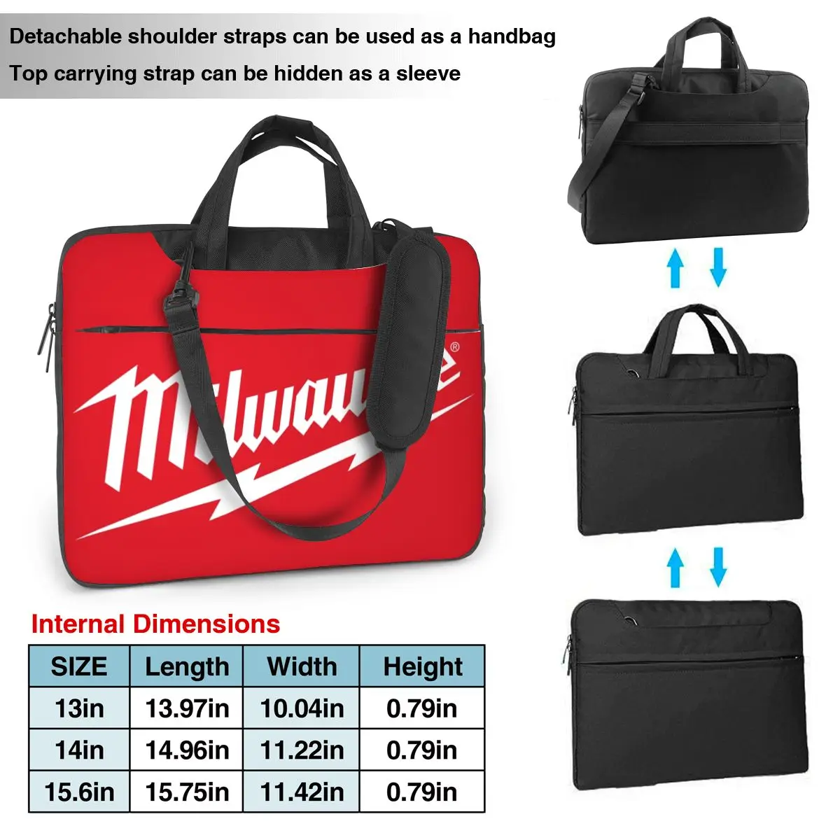 Popular W-milwaukeed Handbag Laptop Bag 13 14 15.6 Inch laptop bag Case Cover Notebook Accessory Women Men Briefcase