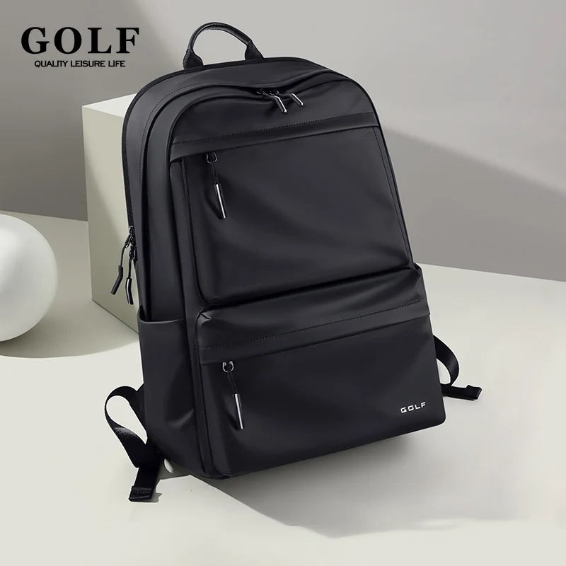 Mochila de Golfe Impermeável, Mochilas Masculinas, Sacos de Computador, Oxford Travel Bag, Tamanho Grande, Preto, Tamanho Grande, 17, 3"