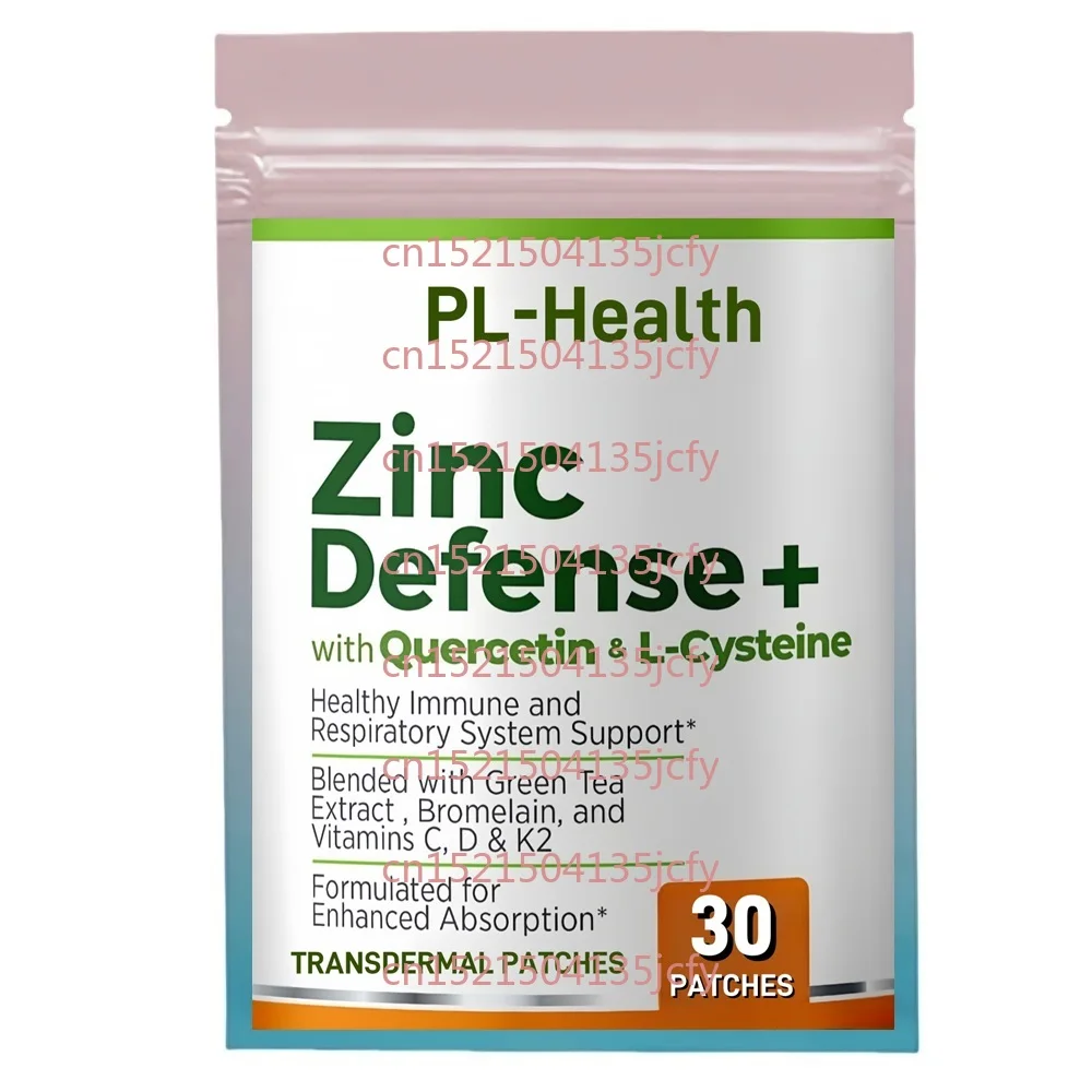 

30 Patches Zinc Defense Transdermal Patches with Quercetin, Bromelain,Vitamins C, D3 & K2 Immune Support for Men and Women
