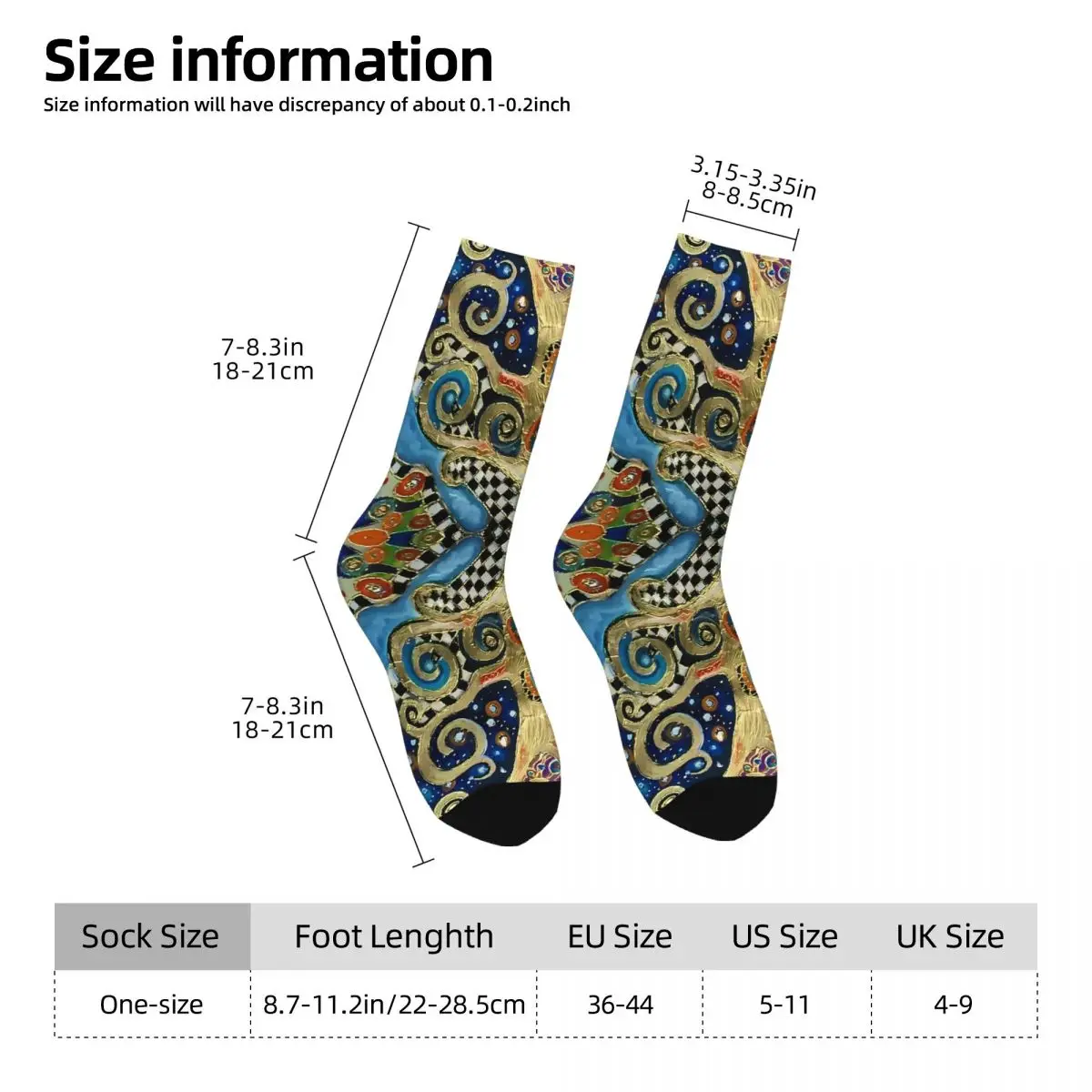 The Changing Seasons Of Klimt Sock Printed Man Polyester