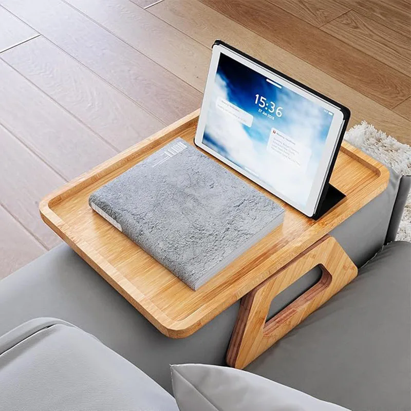 

Couch Arm Tray Foldable Wood Couch Armrest Side Table Tray Sofa Armrest Tray Clip-On Couch Desk For Eating Snacks Remote Drinks