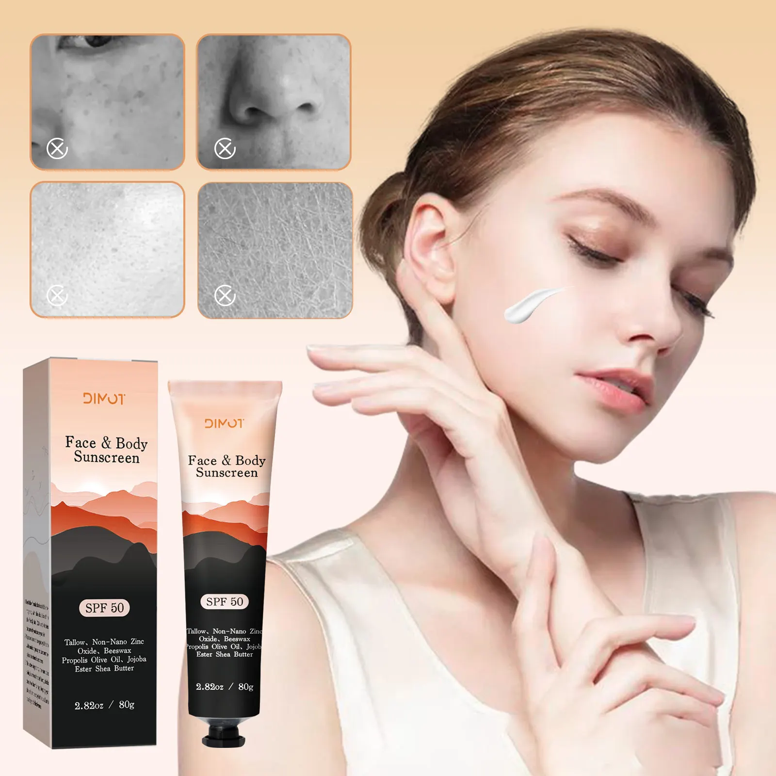 

Минералы Солнцезащитный крем УФ-защита для лица и тела SPF50/30+ УФ-защита для тела Солнечный лосьон Прочный водостойкий солнцезащитный крем Уход за кожей