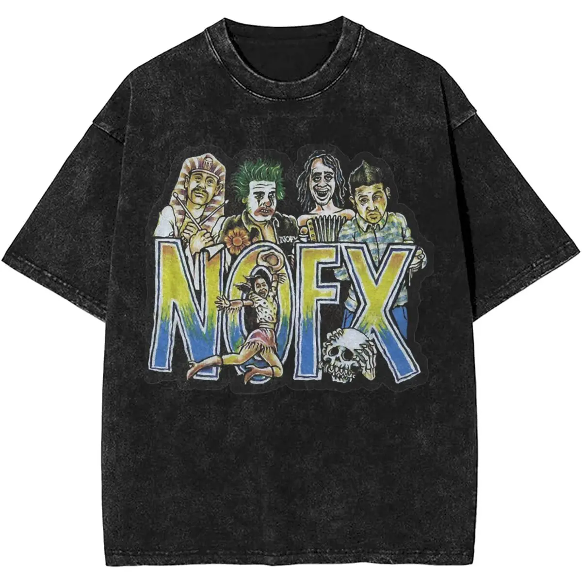 2024 New Design Vintage Nofx Rock Band Shirts Merch Men Women Heavy Metal Music Washed Tees Street T-shirt