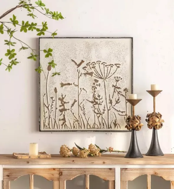 202 metal 3D pattern floral shape garden and courtyard wall decoration interior decoration