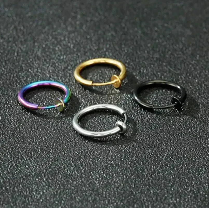 Non-pierced Earrings Clip On Retractable Earrings Men Women Ear Clips Classic Hip-hop Hoop Ear Bone Buckle Earrings Accessories