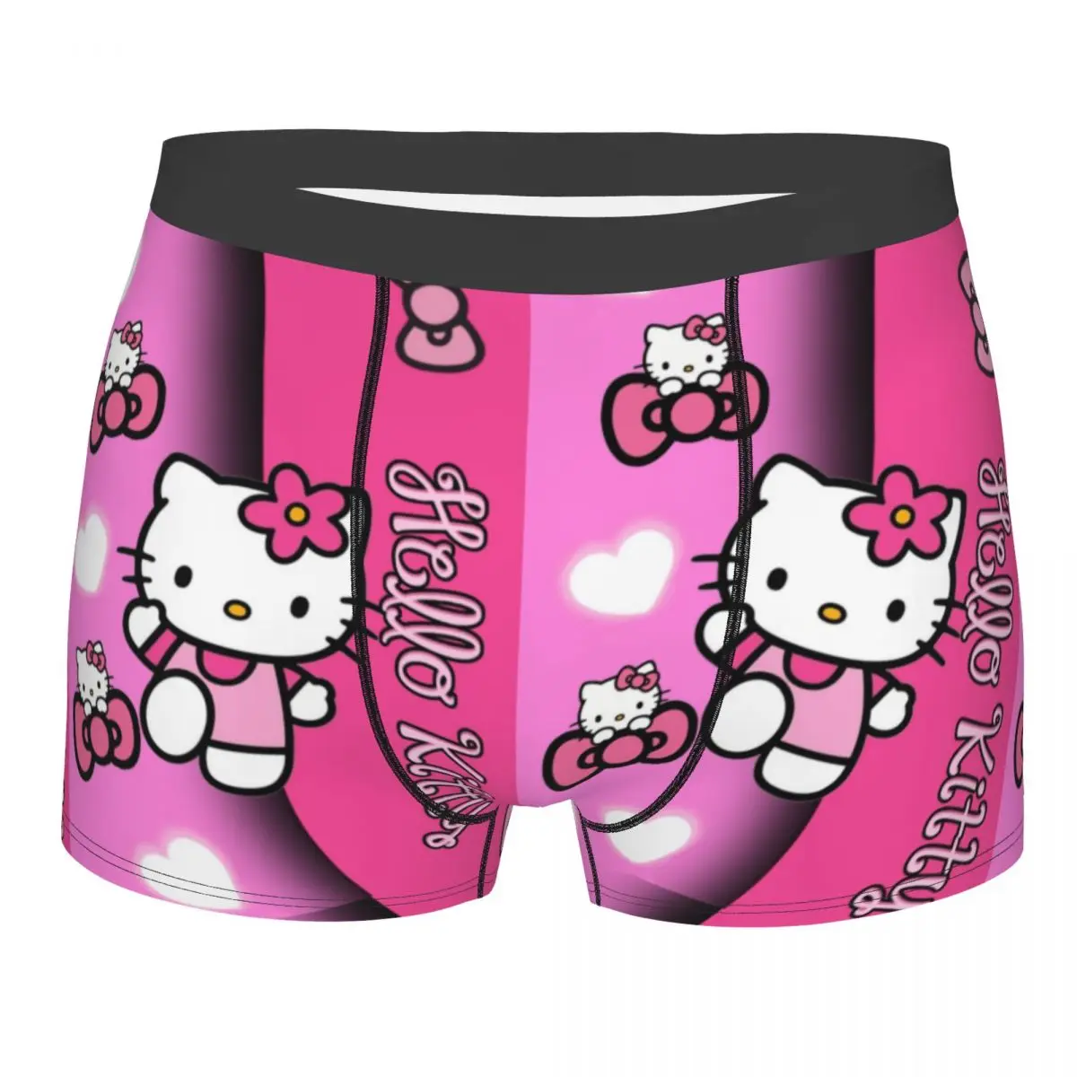 Custom Hello Kitty Underwear Men Stretch Kitty White Boxer Briefs Shorts Panties Soft Underpants For Male