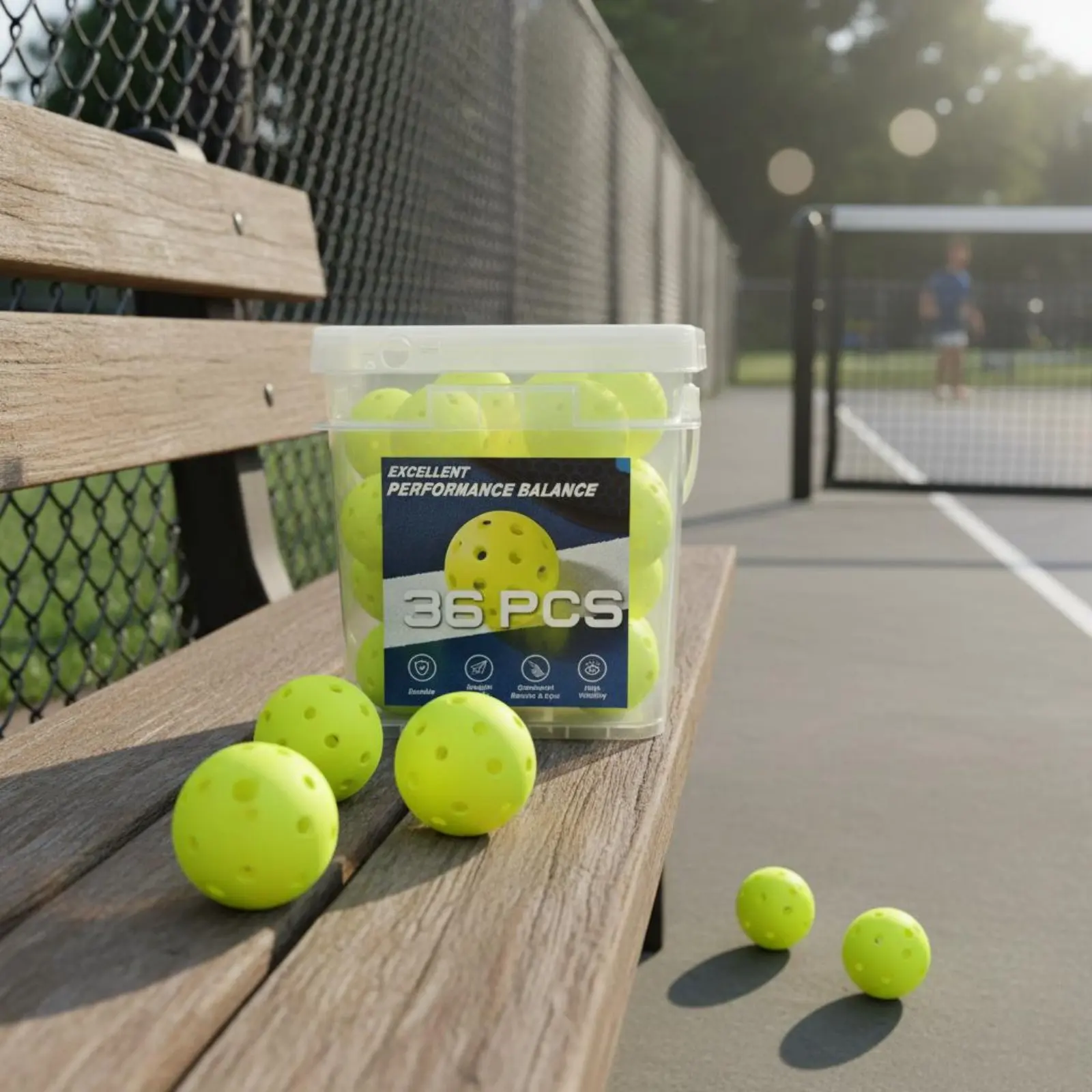 

36 Pieces 40-Hole Pickleball Ball Balanced Flight Outdoor Pickleball Ball Sports Gear Good Balance Bright Color for Court