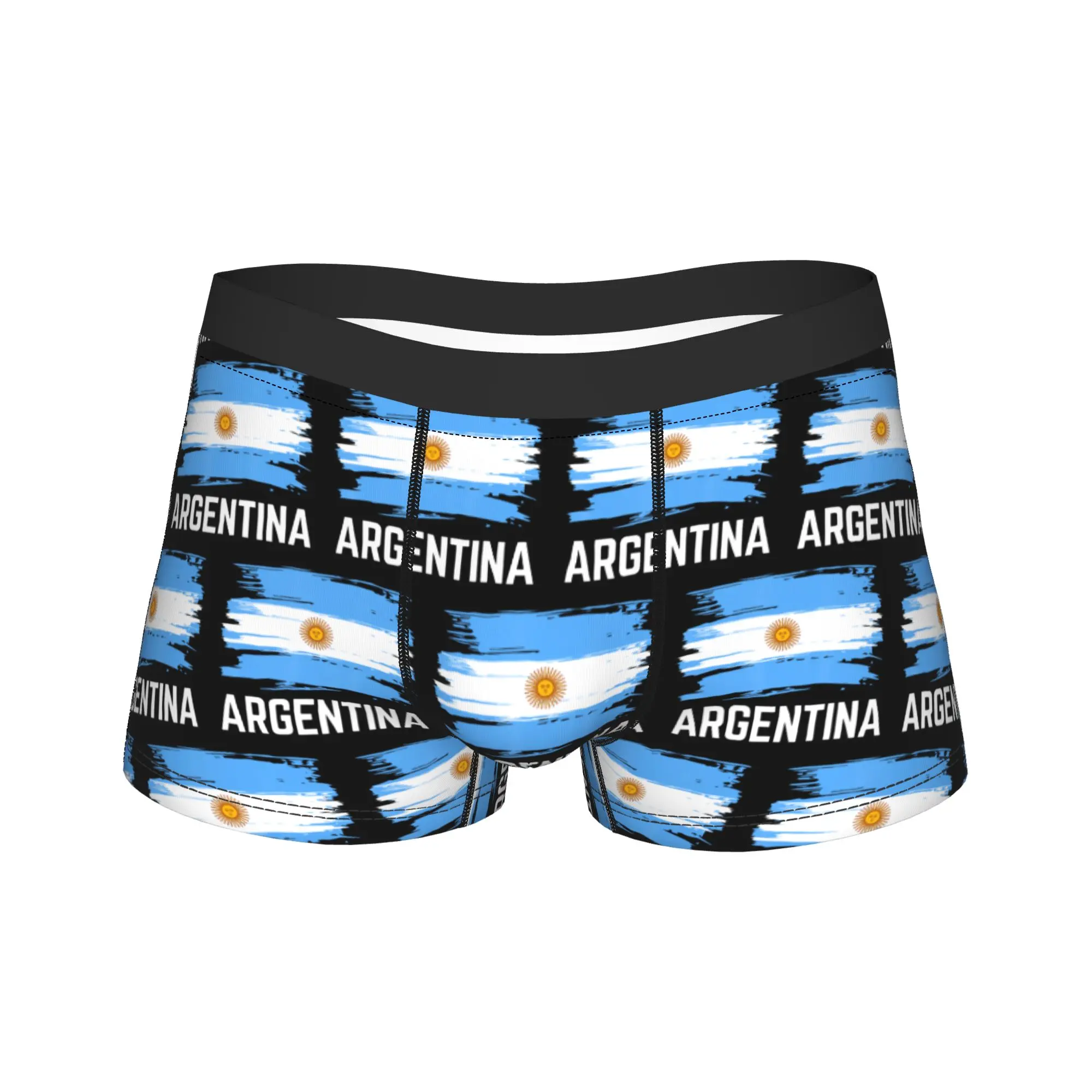 Argentina Argentinian Flag Trunk  3D Pouch Underwear Trenky Custom DIY Shorts Briefs Comfortable Men Underpants Plus Size 2XL