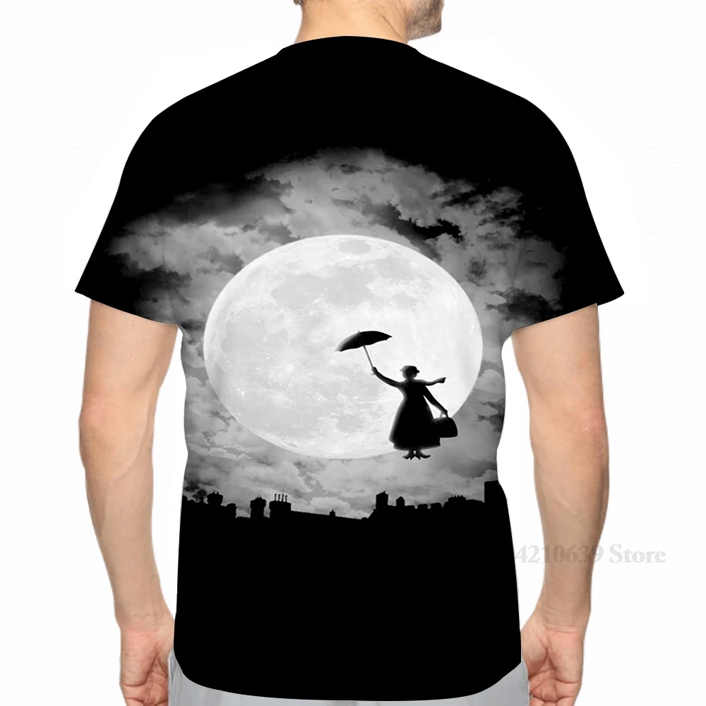 All over print Mary poppins moon men T-Shirt women fashion girl t shirt boy tops tees Short Sleeve tshirts