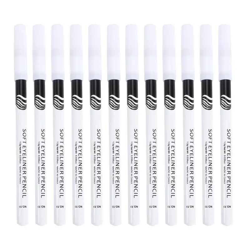 12pcs Soft Eyeliner Pencil Highlighter Eyeliner Pen Eyeshadow Pencil White Eyeliner Pencil Makeup Pen