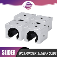 MHCN 4PCS/set SBR12UU SBR12LUU Slide Block for SBR12 Linear Guides Slides Bearing Linear Support Rail Carriage for CNC Router