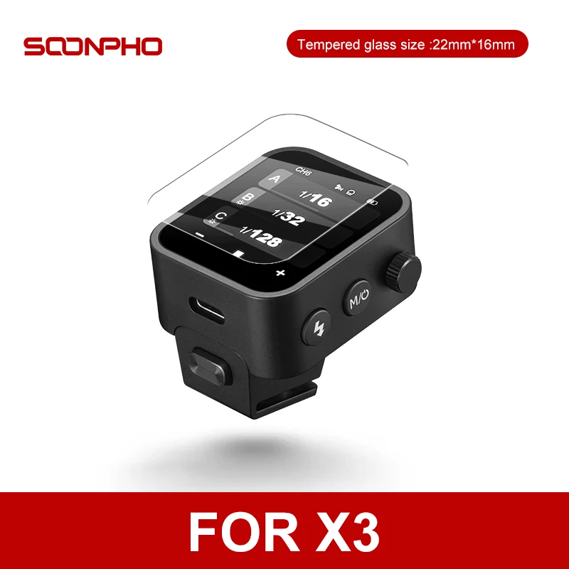 SOONPHO película de vidrio templado para Godox X3 Xpro Trigger V1 V850III V860III TT685II V850II TT600 V350 it30pro TT350 Flash de cámara