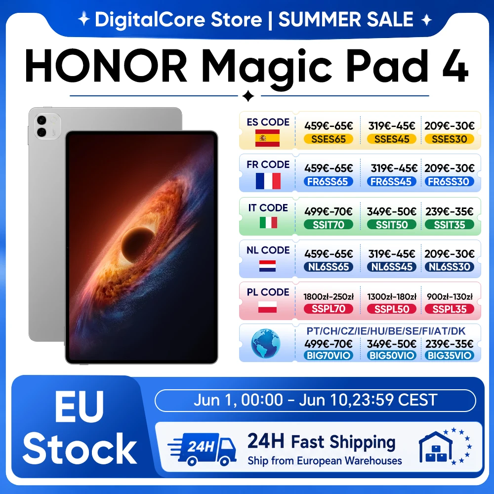 Tablette HONOR MagicPad4 Batterie 10100mAh 165HZ Snapdragon 8 Gen5 Écran OLED 12,3 pouces Luminosité 2400 Nits Wi-Fi7 Bluetooth 6.0