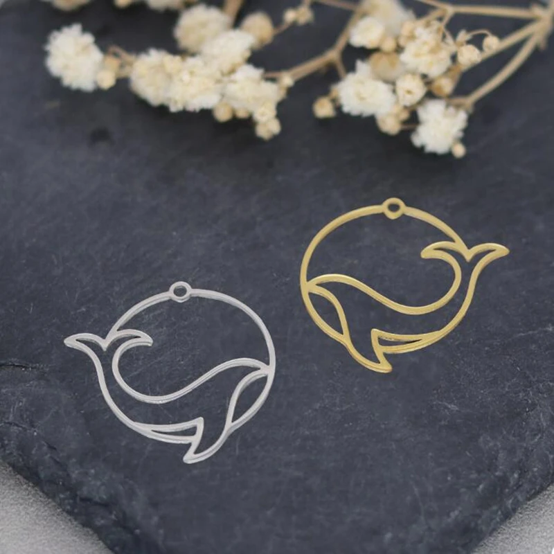 

3pcs Ocean Animal Stainless Steel Charms Whale Dolphin Pendant Jewelry Making Vintage Necklace Earrings Art Line diy Accessories