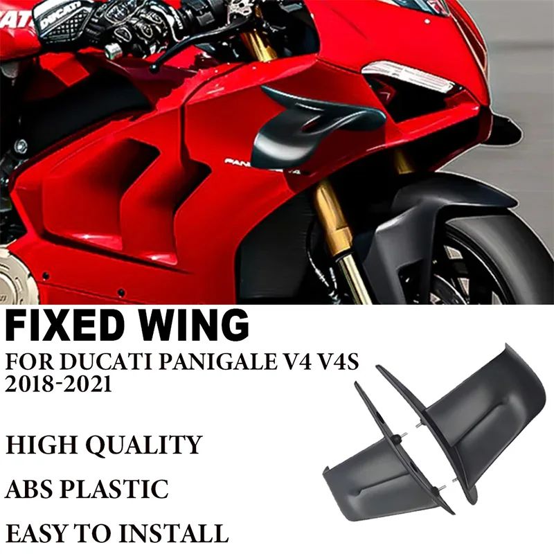 

Motorcycle High Quality ABS Aileron Windshield Side Panels Side Winglet Fixed Wing Spoiler For DUCATI Panigale V4 V4S 2018-2021