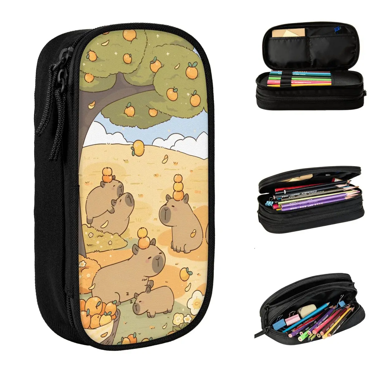 كابيبارا جميل قيلولة مقلمة الطفل خمر صندوق رصاص مطبوعة مقلمة المدرسة منظم قرطاسية هدية فكرة