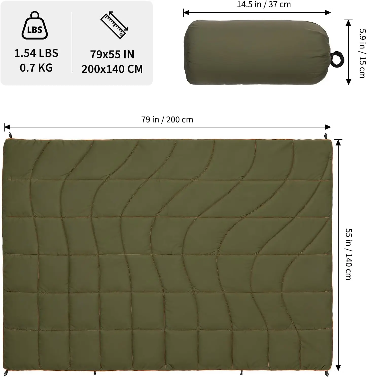 Tacleekii Waterproof Packable Camping Blanket 7
