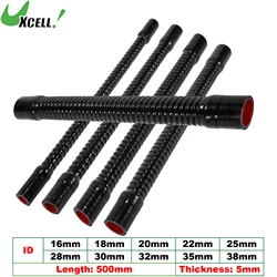 UXCELL 16/18/20/22/25/28/30/32/35/38mm ID Car Silicone Corrugated Pipe Threaded Hose Inlet Outlet Joint Coolant Hose 500mm Long