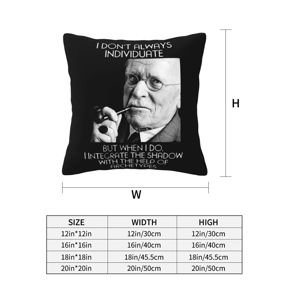 Carl Jung - Individuate 2 Square Pillowcase Pillow Cover Cushion Zip Decorative Comfort Throw Pillow for Home Car
