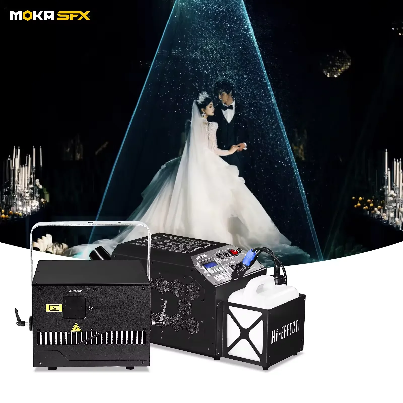 MOKA SFX 10W RGB Laser Light Silent Snow Machine for Wedding Show Laser System ILDA DMX SD for DJ NightClub