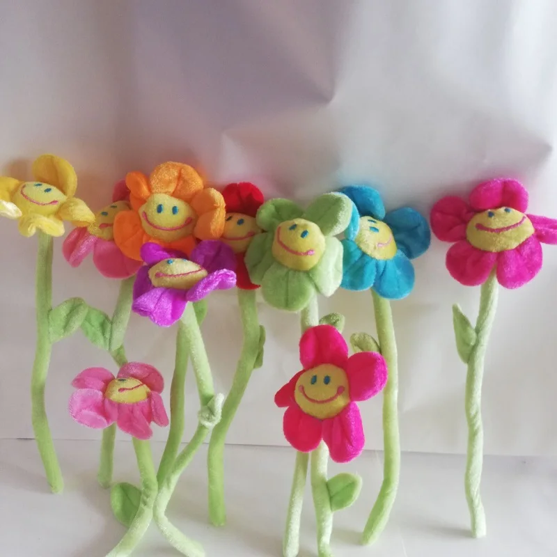 Easily Bendable Branch Plush SunFlowers Roses Plush Toys Creative Curtain Buckle Home Decoration H2328