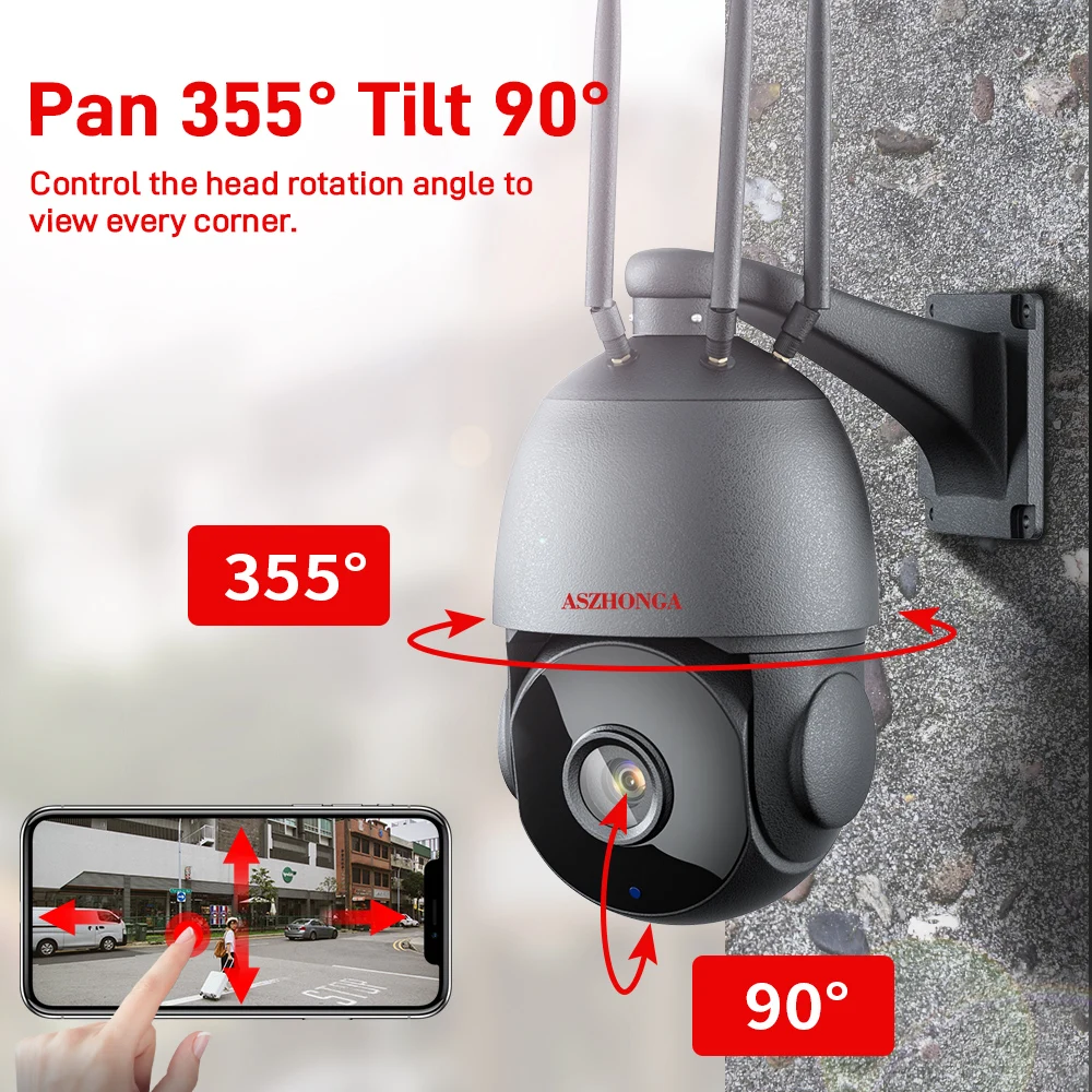 8MP Security IP Camera 4G Sim Card 4.7-94mm 30X Zoom AI Auto Tracking POE WIFI Surveillance Camera Security Protection IR 100M