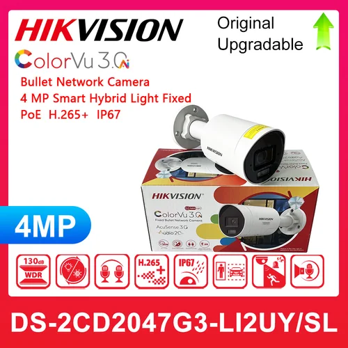 Hikvision DS-2CD2047G3-LI2UY/SL Luz híbrida inteligente de 4 MP con cámara de red mini bala fija ColorVu 3.0 HikAI-ISP