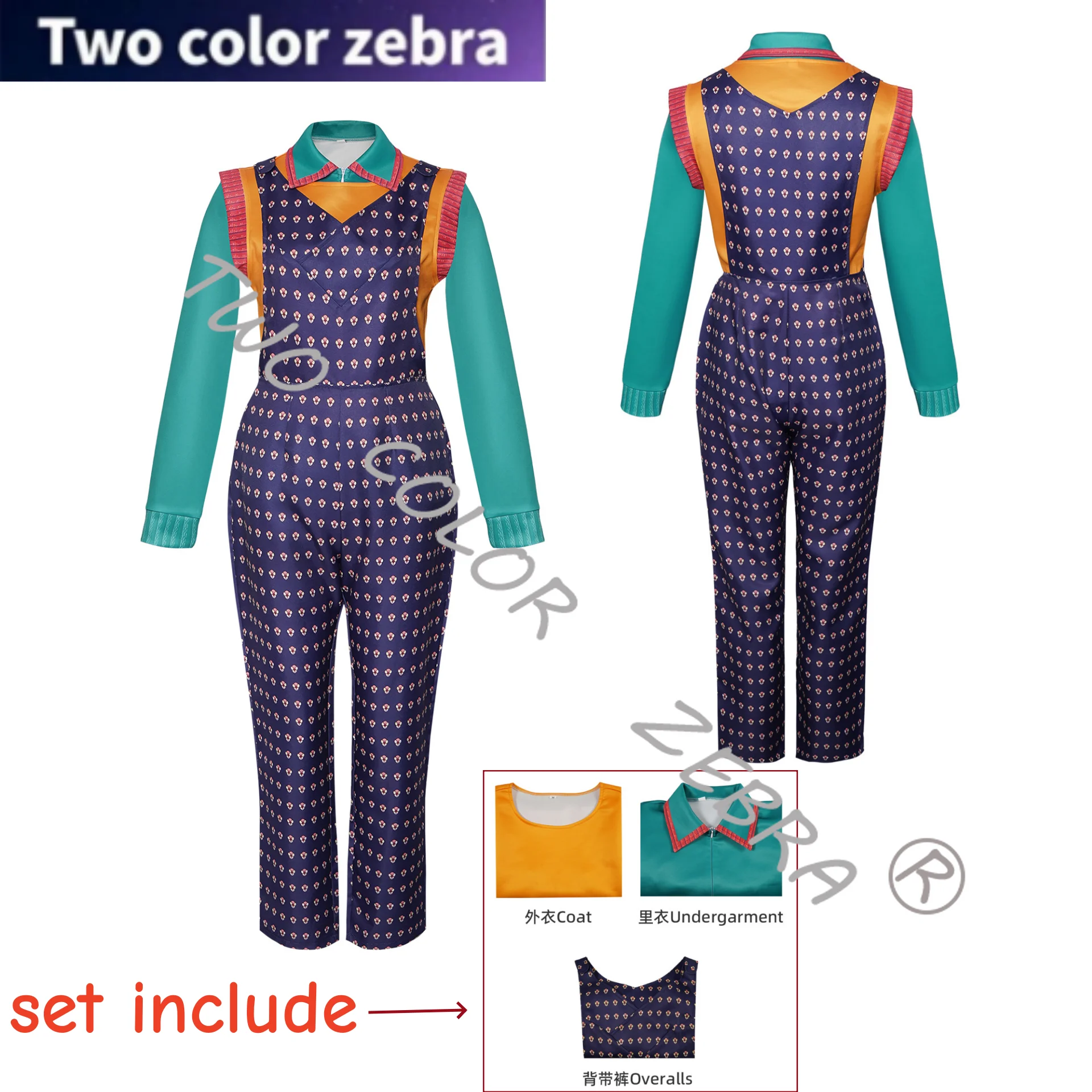 

Holly Wheeler Cosplay Costume TV Thing Disguise Outift Top Jumpsuit Full Set Halloween Carnival Performance Roleplay Suit