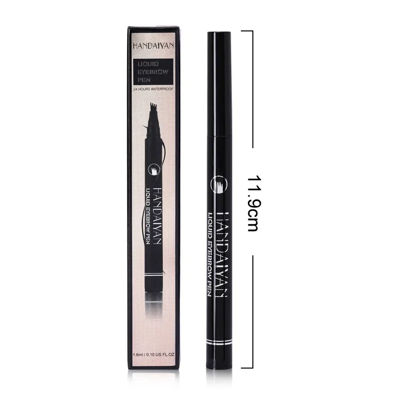 4D Microblading Eyebrow Pen with 4 Forks Tip Long Lasting Fine Sketch Liquid Eyebrow Tattoo Pencil for Eye Brow Make up
