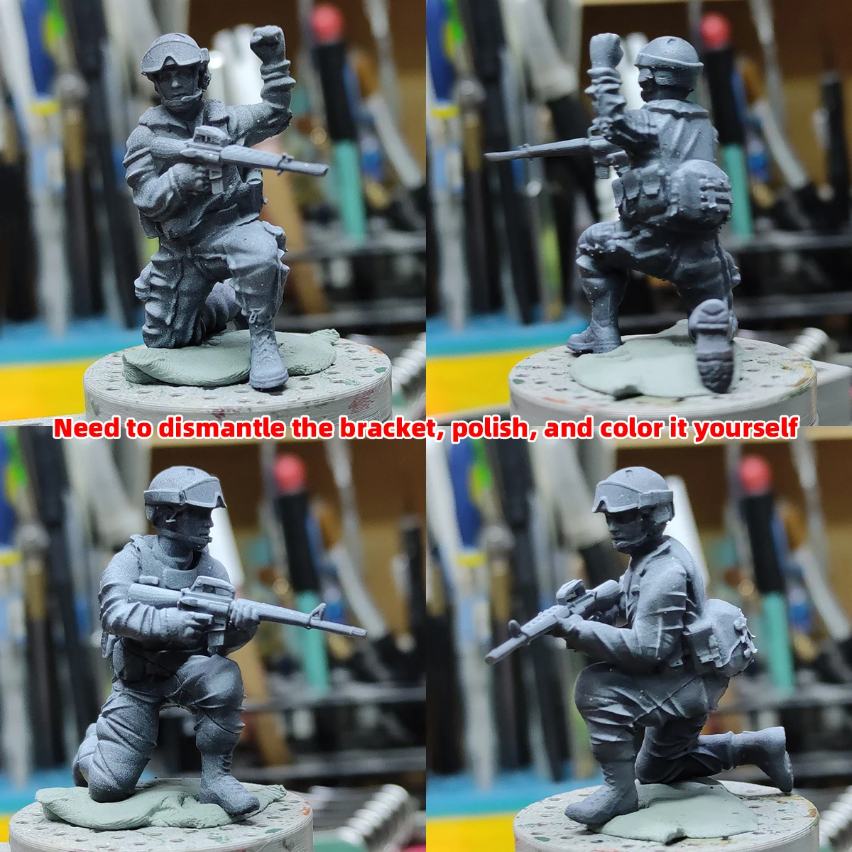 Maßstabsgetreues Miniaturmodell-Set 3D-Harz Moderne US-Armee-Infanteriegruppe im Kampf Soldatenfiguren 8 Stück 1/35 1/48 1/72 – Detail 2